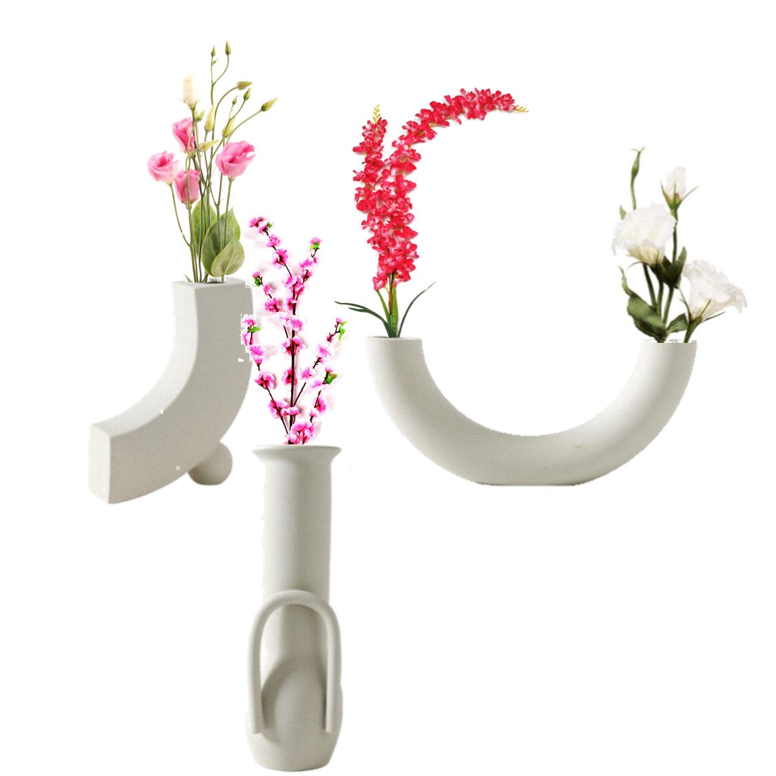 White Nordic Vase. Minimalist Flower Vase. Chic Home Decor Idea. WickedYo